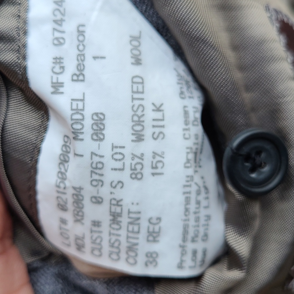 HICKEY FREEMAN Beacon Grey Plaid Worsted Wool Silk Blend‎ 38 R Sport Coat Blazer - Picture 6 of 10